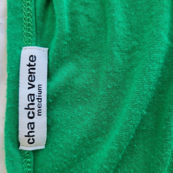 Cha Cha Vente Green Sleeveless Shirt In Size M - Picture 3 of 4